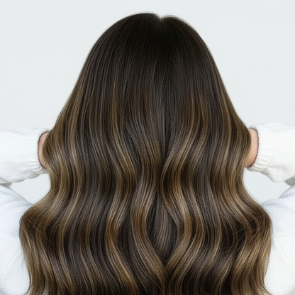 terracotta Rooted and melted with Mocha, highlighted with Dune Bronze (#2/2/6)