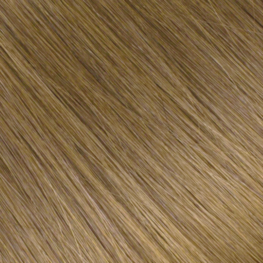 shade couleur chatain framed hair Cool toned light brown with subtitle golden tone (#4)