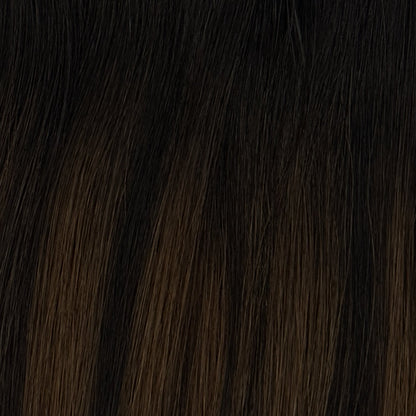 Shade Deep Terracotta Rooted and melted with Espresso, highlighted with Dune Bronze (#1B/1B/6)