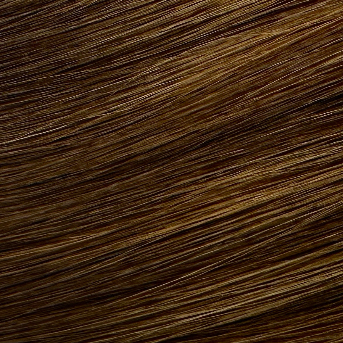 shade terracotta Clip in Rooted and melted with Mocha, highlighted with Dune Bronze (#2/2/6)